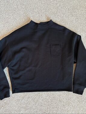 Old Navy Black Crewneck Sweater with Chest Pocket